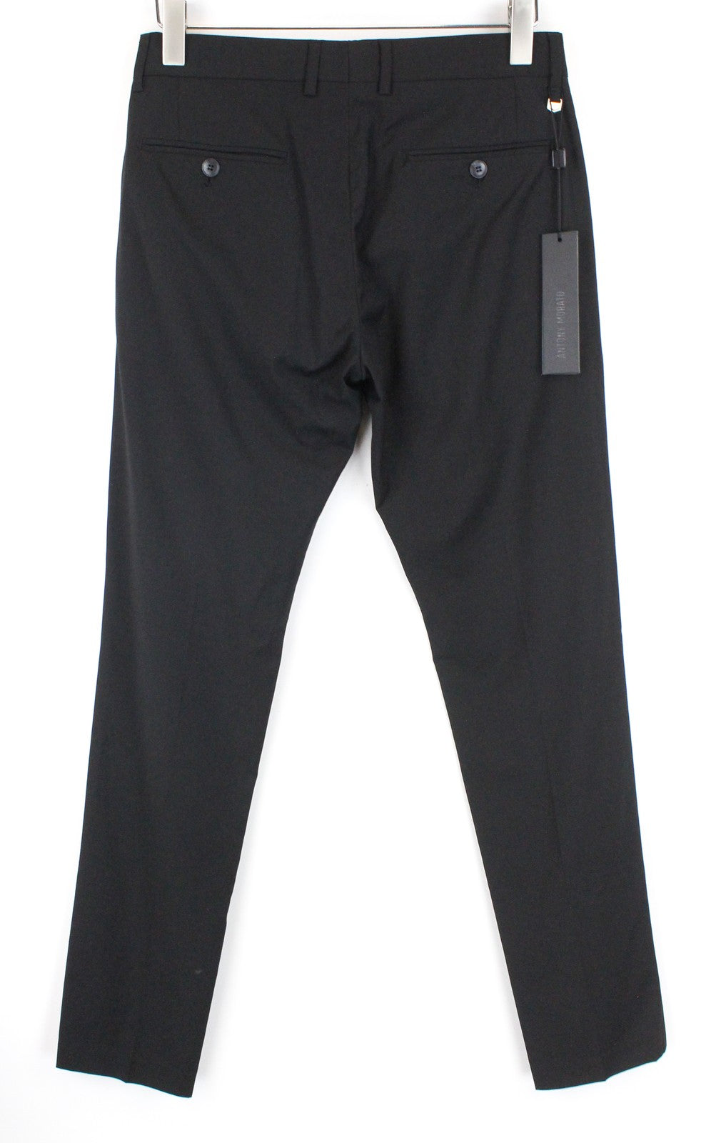 ANTONY MORATO Bonnie Black Men's Wool Trousers 44/30 Slim Pleated Tailored