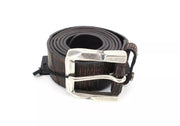 REPLAY Leather Belt 105cm Men Brown Cowhide Pattern Metal Buckle