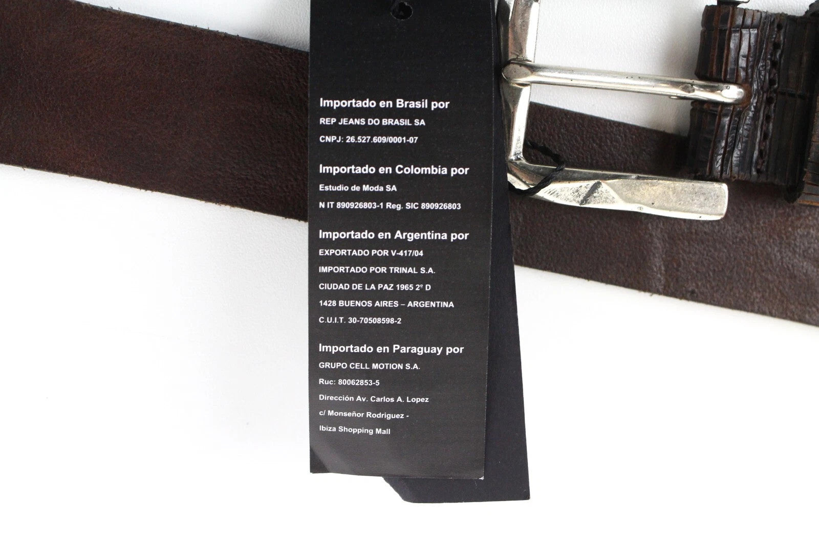 REPLAY Leather Belt 105cm Men Brown Cowhide Pattern Metal Buckle