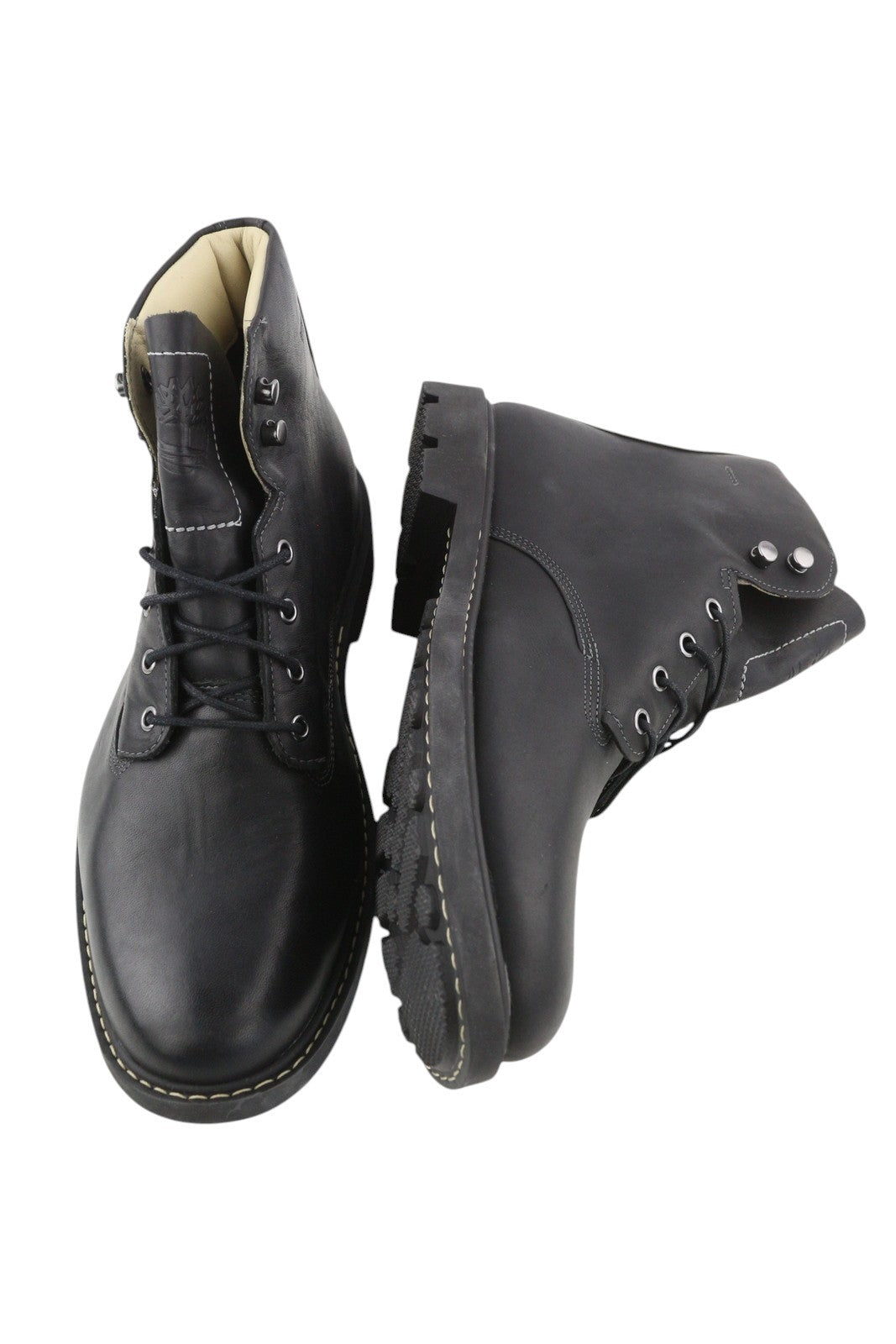 TIMBERLAND A2FHE Men Boots EU42 EU43 Black Leather Laced Ankle Top Earthkeepers