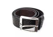 REPLAY 85cm Men Belt Genuine Leather Brown Pattern Square Buckle