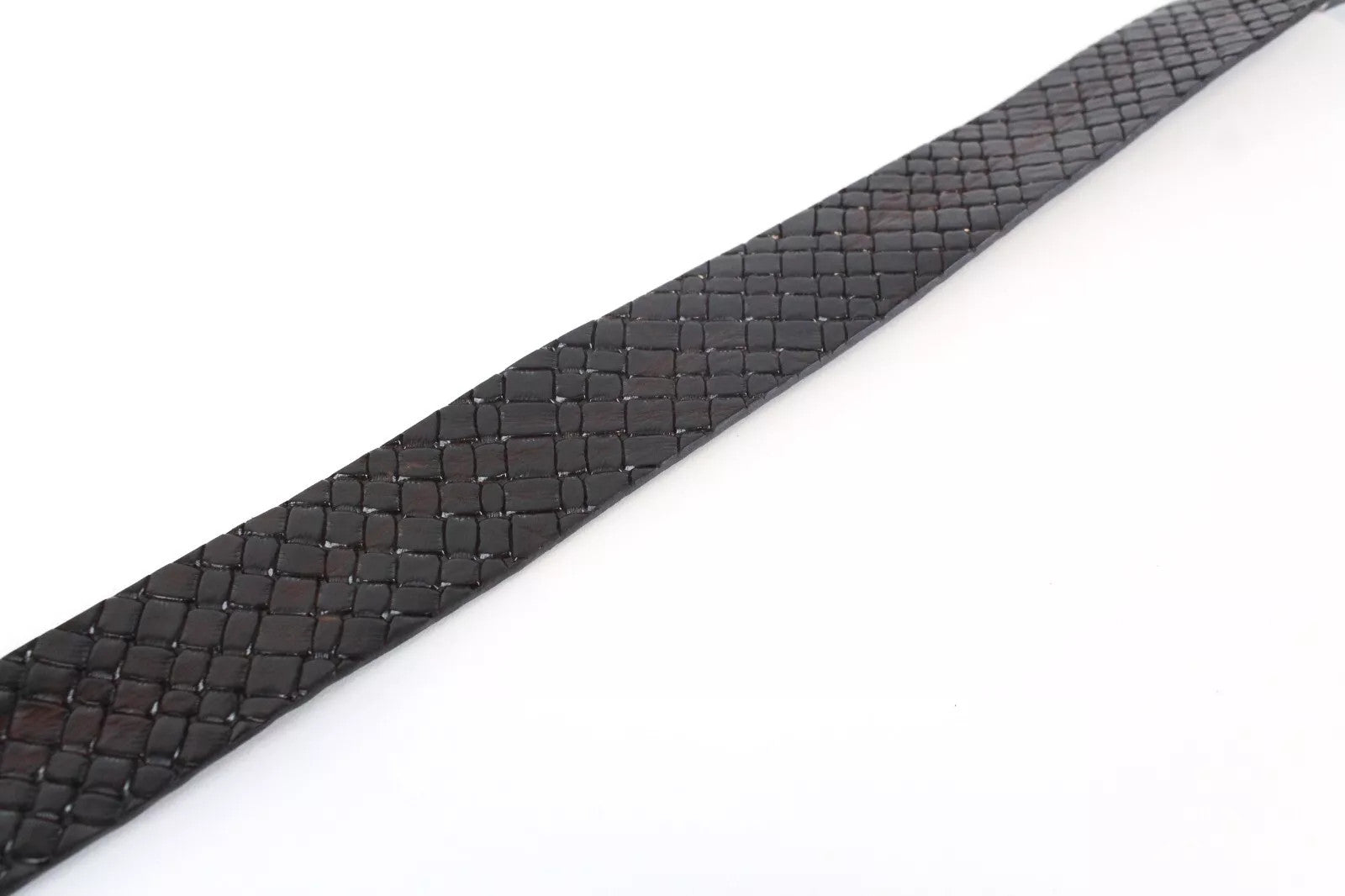 REPLAY 85cm Men Belt Genuine Leather Brown Pattern Square Buckle