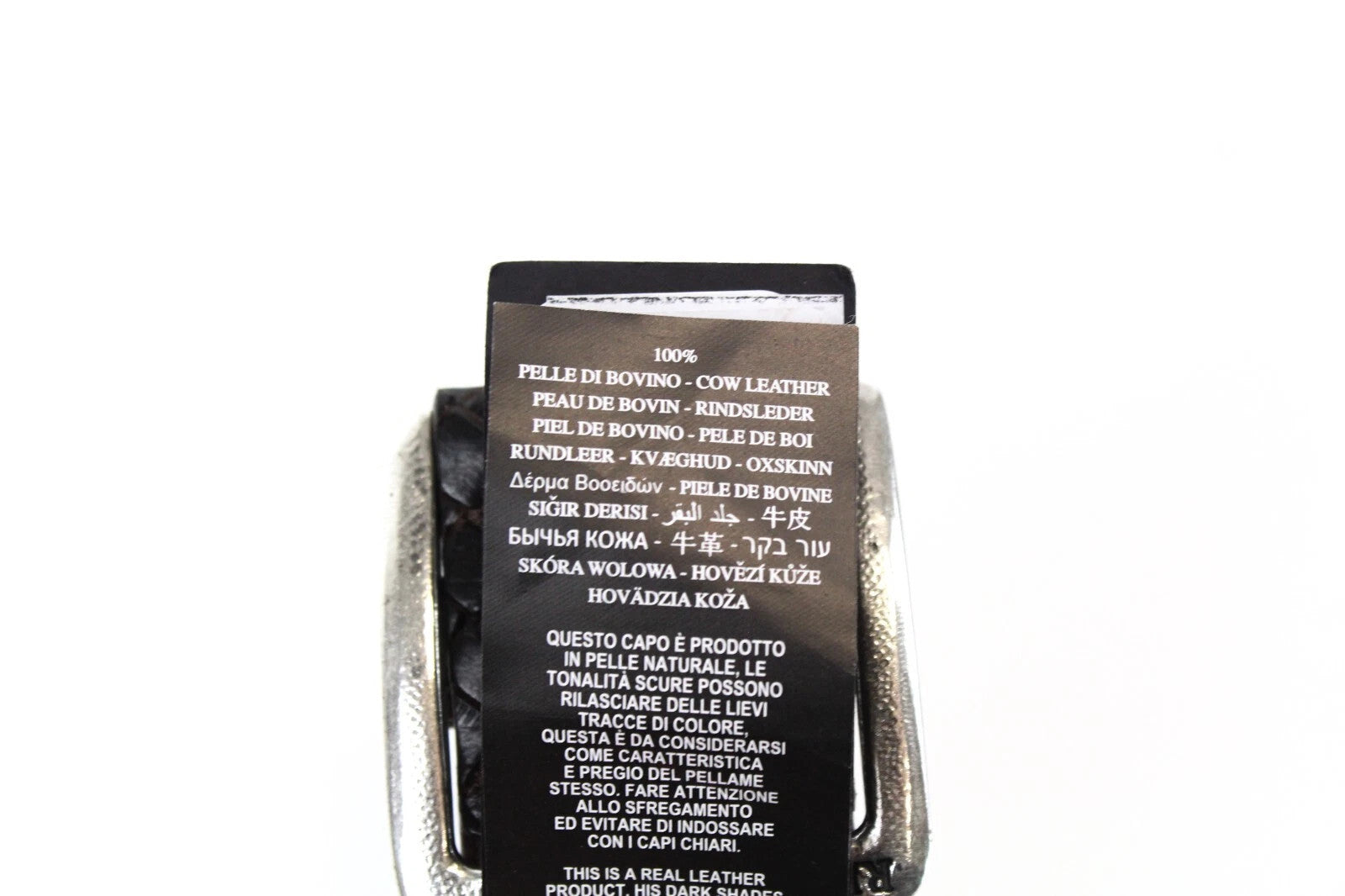 REPLAY 85cm Men Belt Genuine Leather Brown Pattern Square Buckle