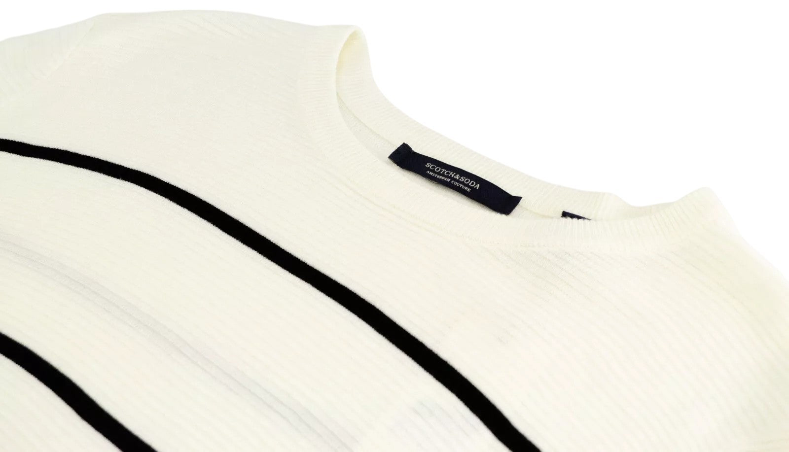 SCOTCH & SODA XL Men Jumper Off-White Knit Ams Couture Striped Sweater