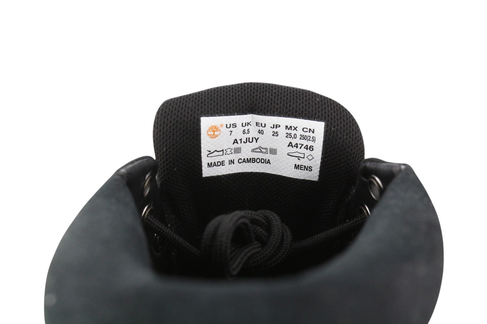 TIMBERLAND A1JUY Men Shoes EU40/41 Black Leather Ankle Lace Up Almond Toe