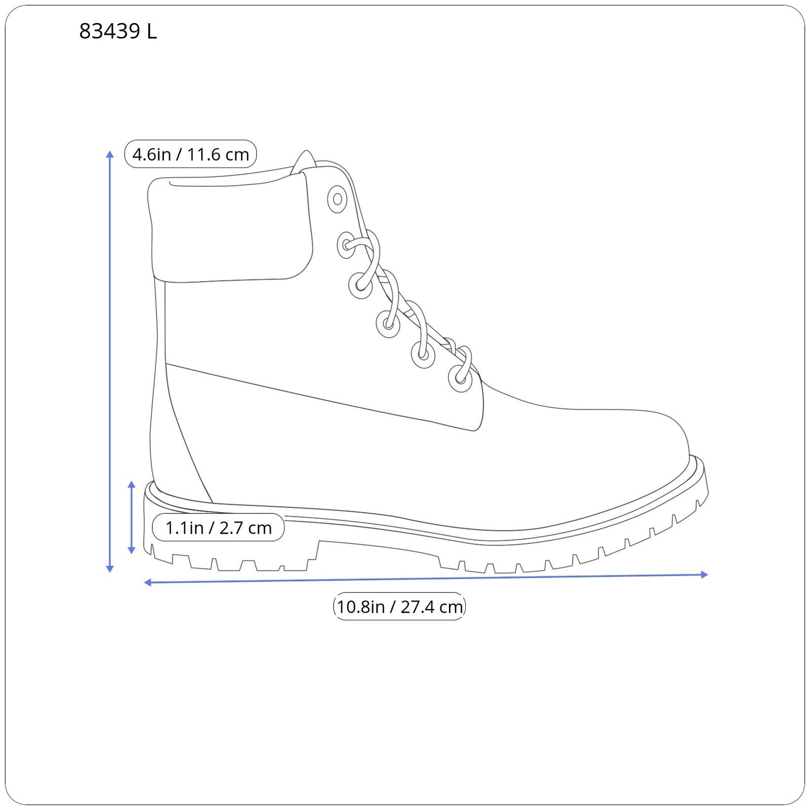TIMBERLAND A1JUY Men Shoes EU40/41 Black Leather Ankle Lace Up Almond Toe