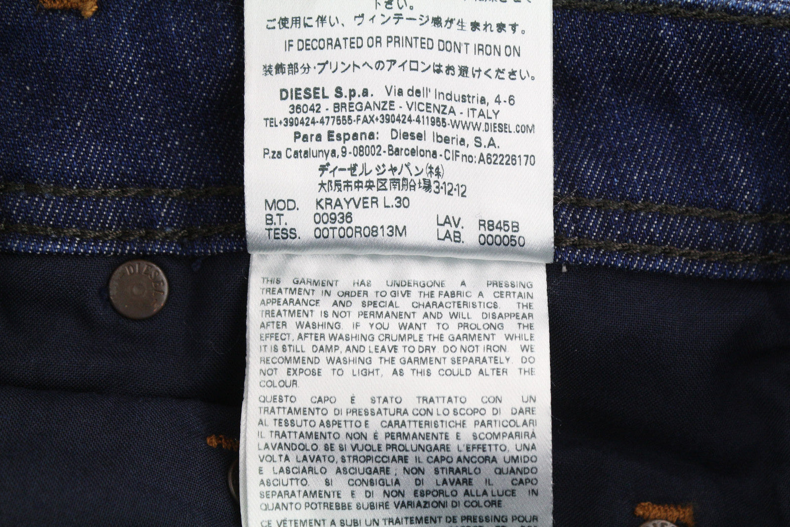 DIESEL Krayver R845B Men Jeans W28/L30 Regular Slim Carrot Stretch Washed Blue