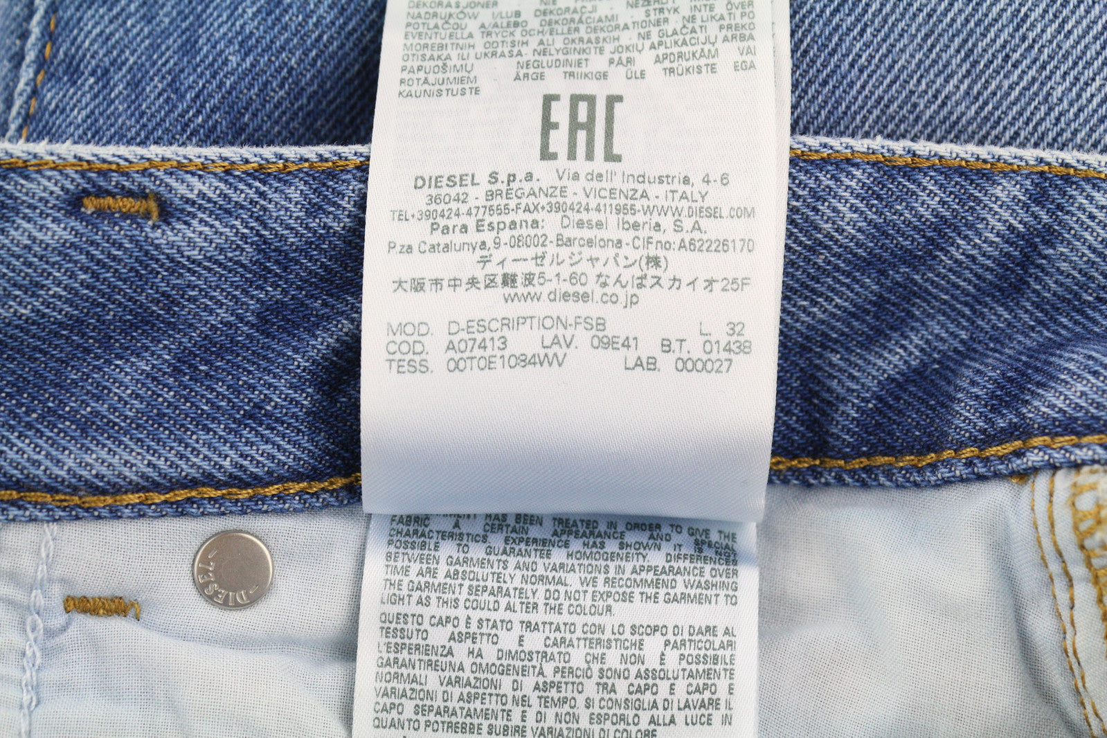 DIESEL D-Escription-FSB 09E41 Women Jeans W31 Bootcut Fit Washed Denim Blue