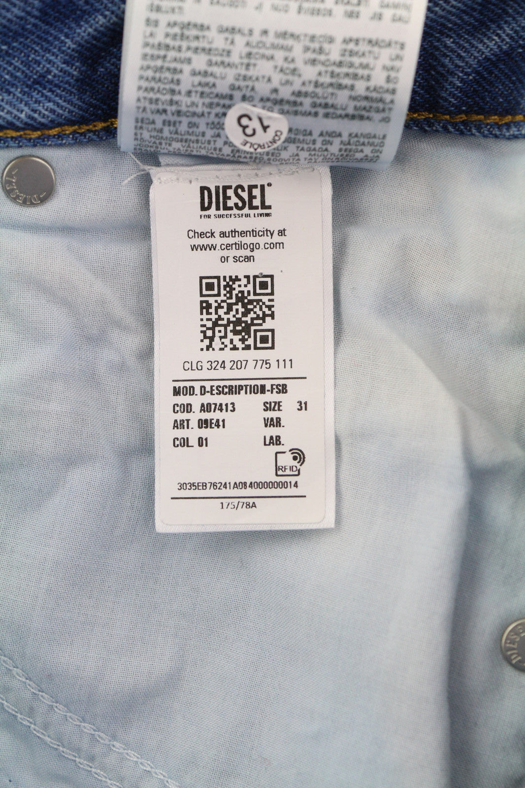 DIESEL D-Escription-FSB 09E41 Women Jeans W31 Bootcut Fit Washed Denim Blue