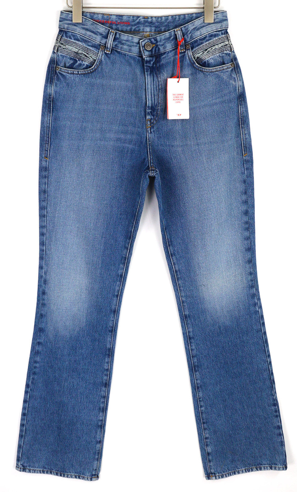 DIESEL D-Escription-FSB 09E41 Women Jeans W31 Bootcut Fit Washed Denim Blue