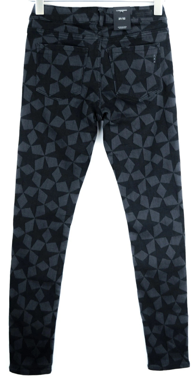 SCOTCH & SODA Women Skinny Jeans W27/L32 Black Stretch Pattern Denim