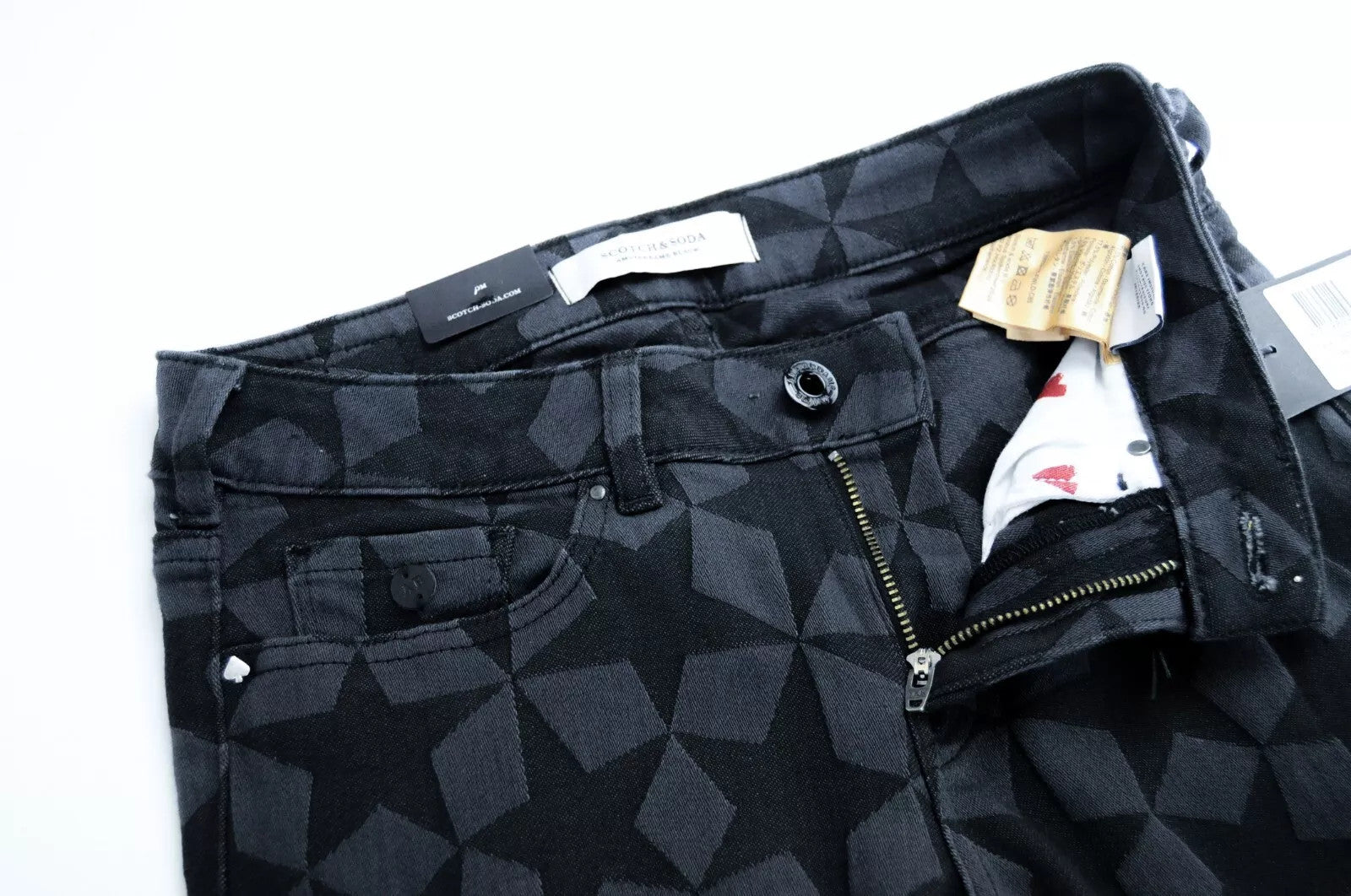 SCOTCH & SODA W28/L32 Women Skinny Jeans Black Star Stretch Cotton Fit