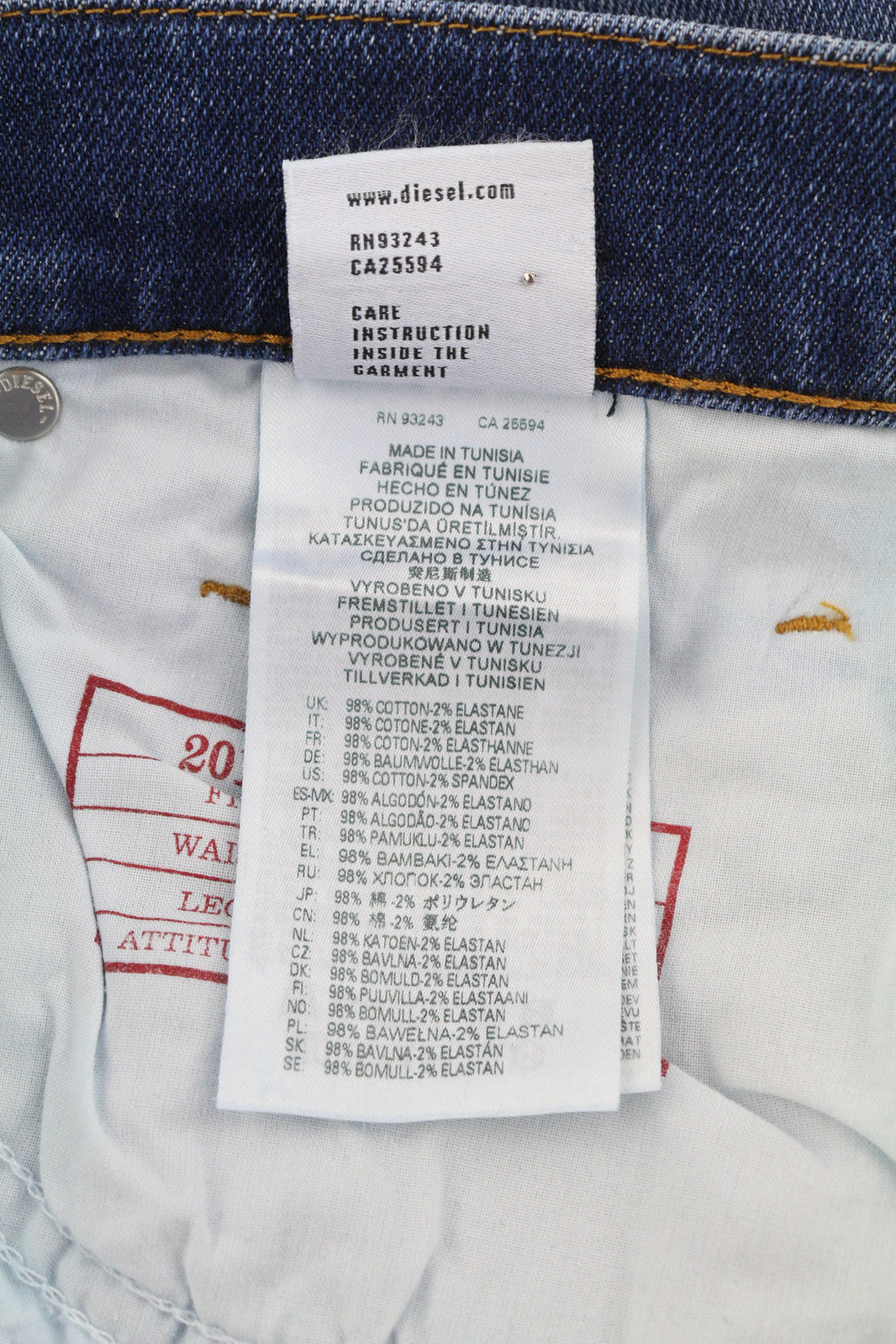 DIESEL 2019 D-Strukt 09E07 Men Jeans W31/L34 Slim Fit Mid Waist Distress Washed