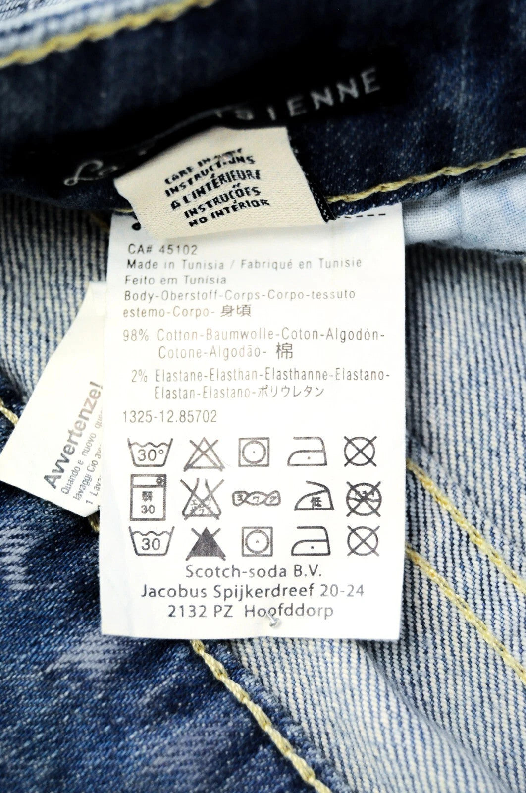 MAISON SCOTCH W30/L34 Women Ripped Blue Slim Jeans Cotton Washed Stretch