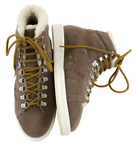 GOLDEN GOOSE Stargame Men Sneakers EU43 UK9 Brown Leather Ankle Top Lace Winter