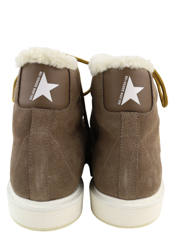 GOLDEN GOOSE Stargame Men Sneakers EU43 UK9 Brown Leather Ankle Top Lace Winter