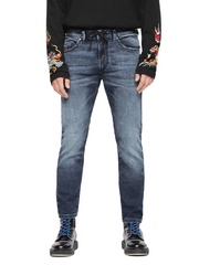 DIESEL Thommer CB-NE 0699Z Men Jeans W28 Jogg Sweat Stretch Ripped Washed Blue