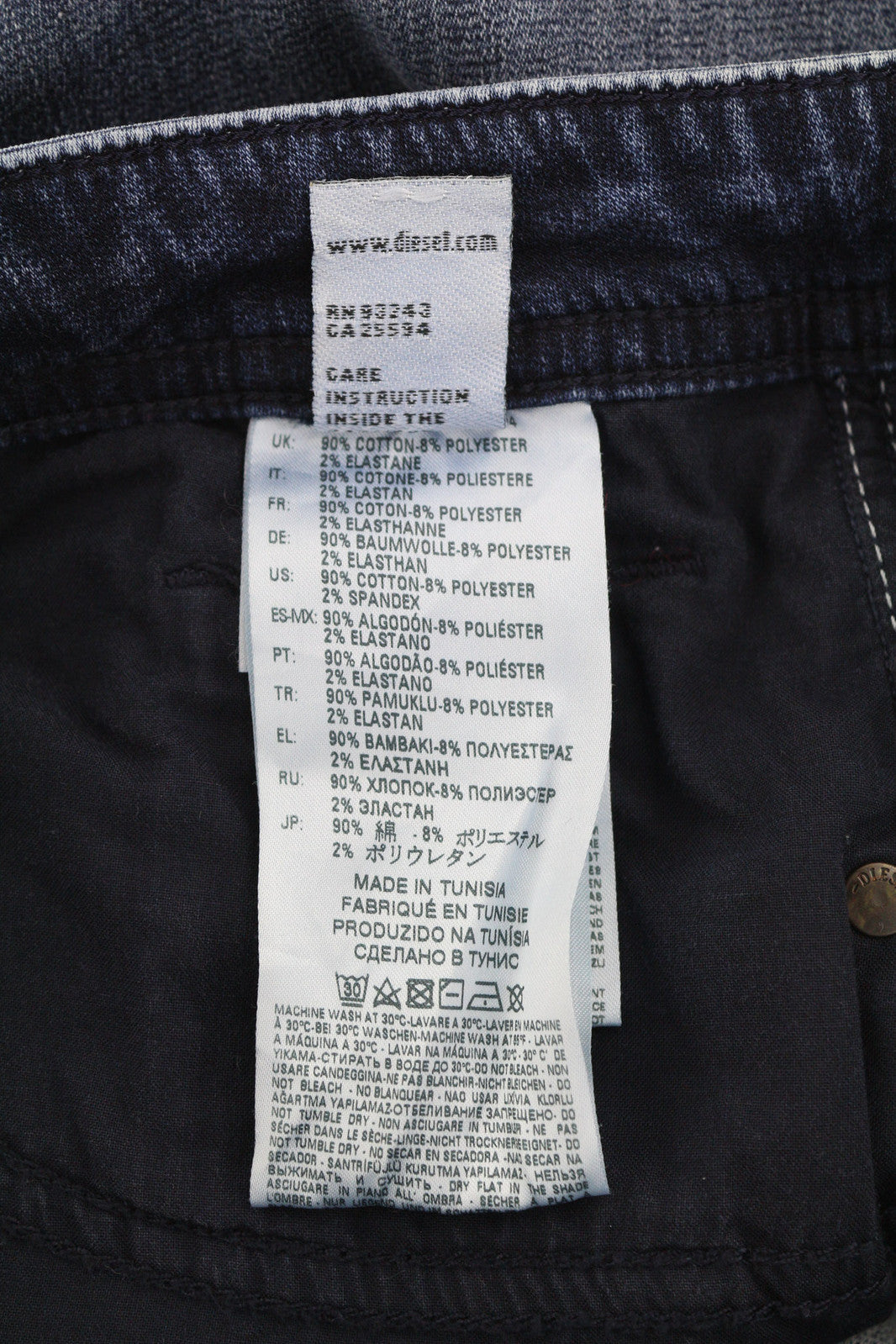 DIESEL Thommer CB-NE 0699Z Men Jeans W28 Jogg Sweat Stretch Ripped Washed Blue