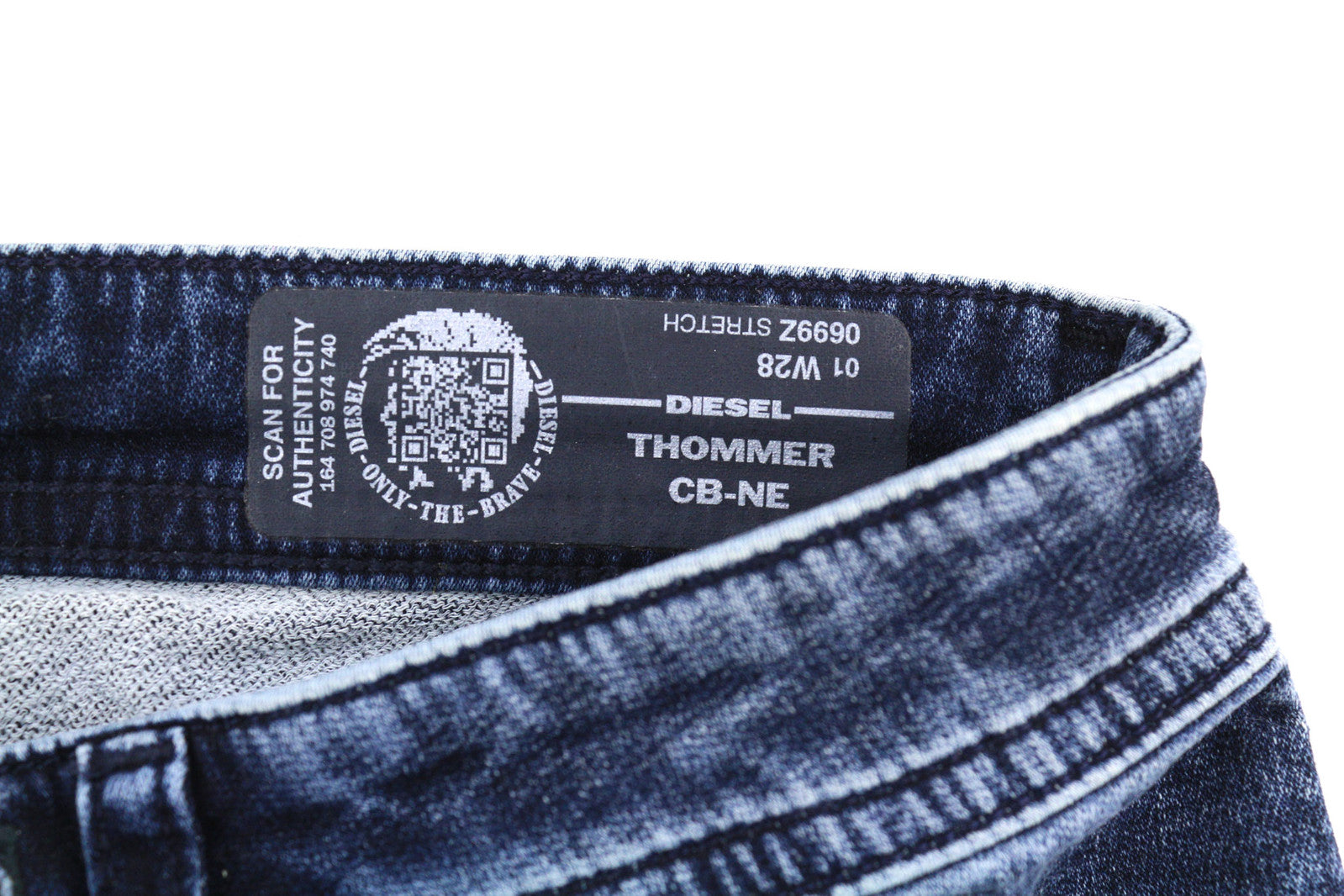 DIESEL Thommer CB-NE 0699Z Men Jeans W28 Jogg Sweat Stretch Ripped Washed Blue