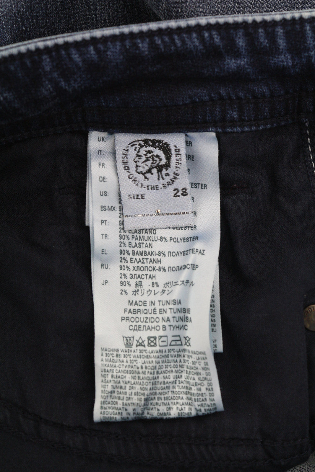 DIESEL Thommer CB-NE 0699Z Men Jeans W28 Jogg Sweat Stretch Ripped Washed Blue