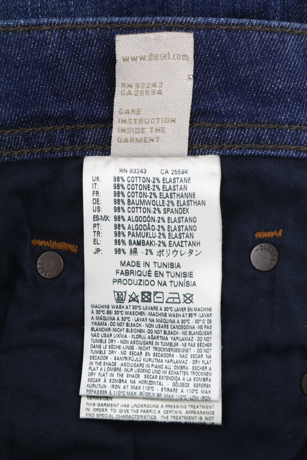 DIESEL Larkee R845B Men Jeans W28/L32 Regular Straight Stretch Washed Blue Denim