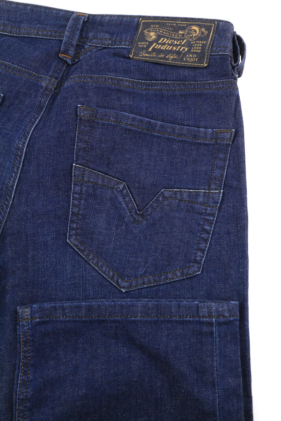 DIESEL Larkee R845B Men Jeans W28/L32 Regular Straight Stretch Washed Blue Denim