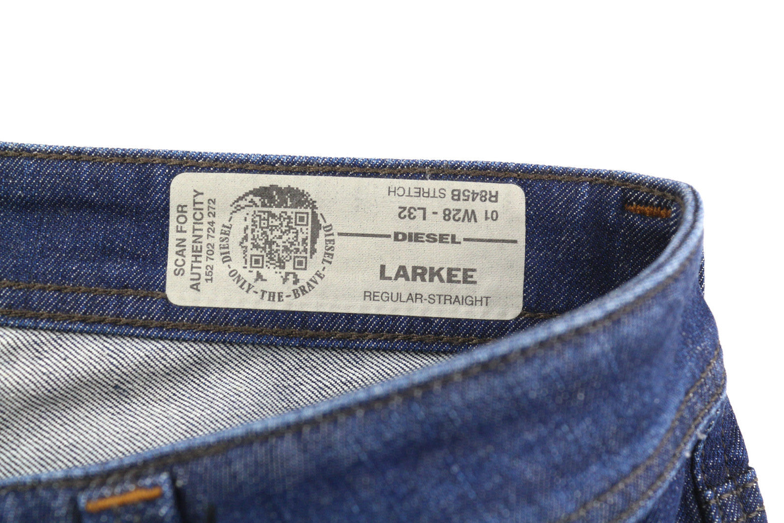 DIESEL Larkee R845B Men Jeans W28/L32 Regular Straight Stretch Washed Blue Denim