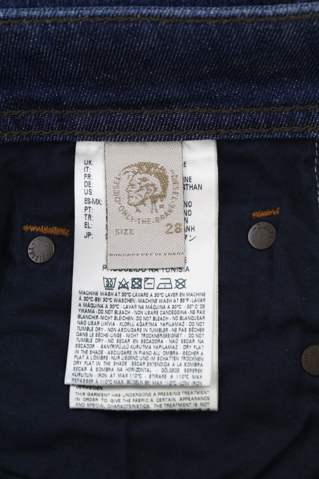 DIESEL Larkee R845B Men Jeans W28/L32 Regular Straight Stretch Washed Blue Denim