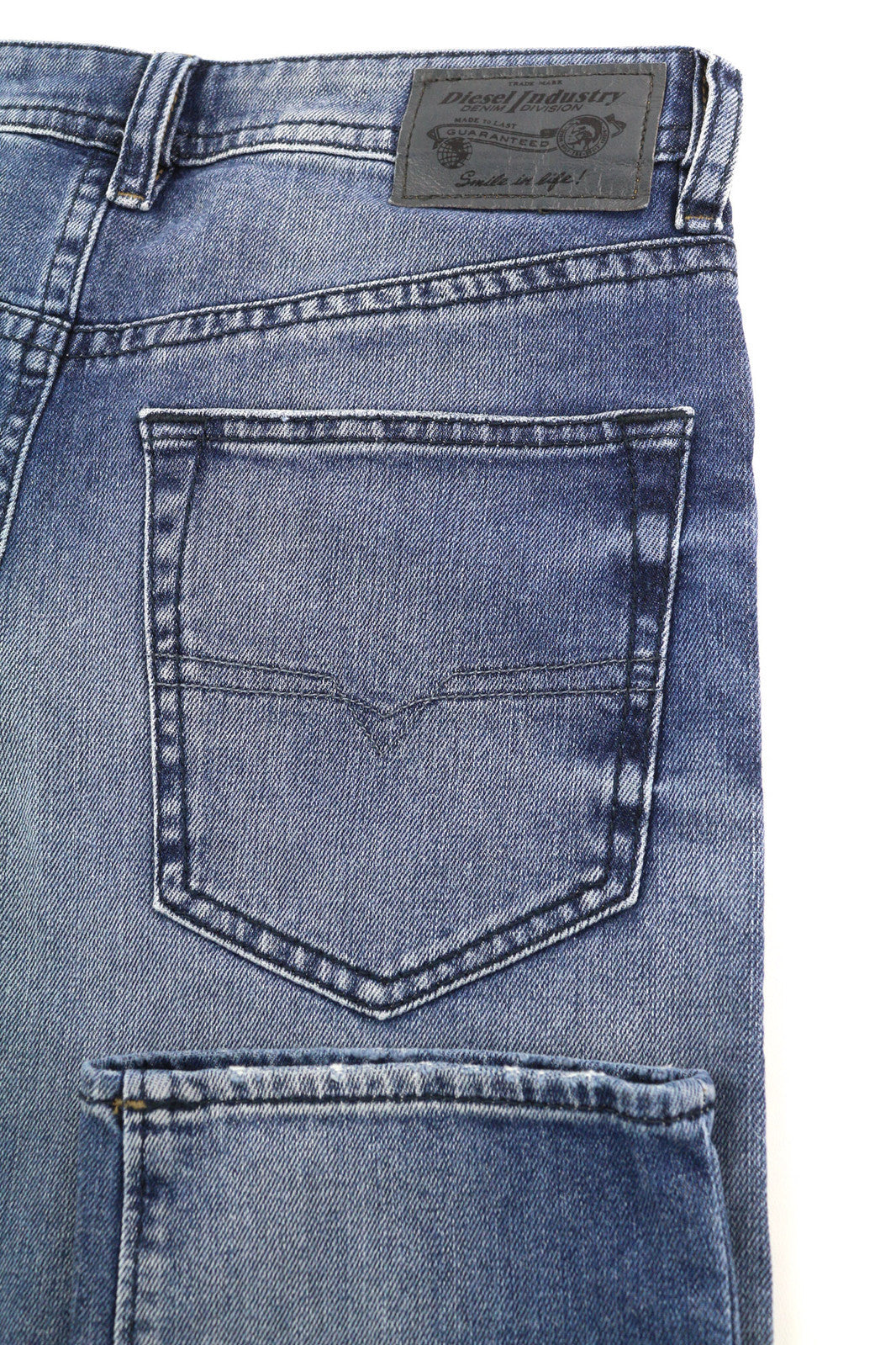 DIESEL Buster 0853P Men Jeans W27/L30 Regular Slim Tapered Stretch Washed Blue