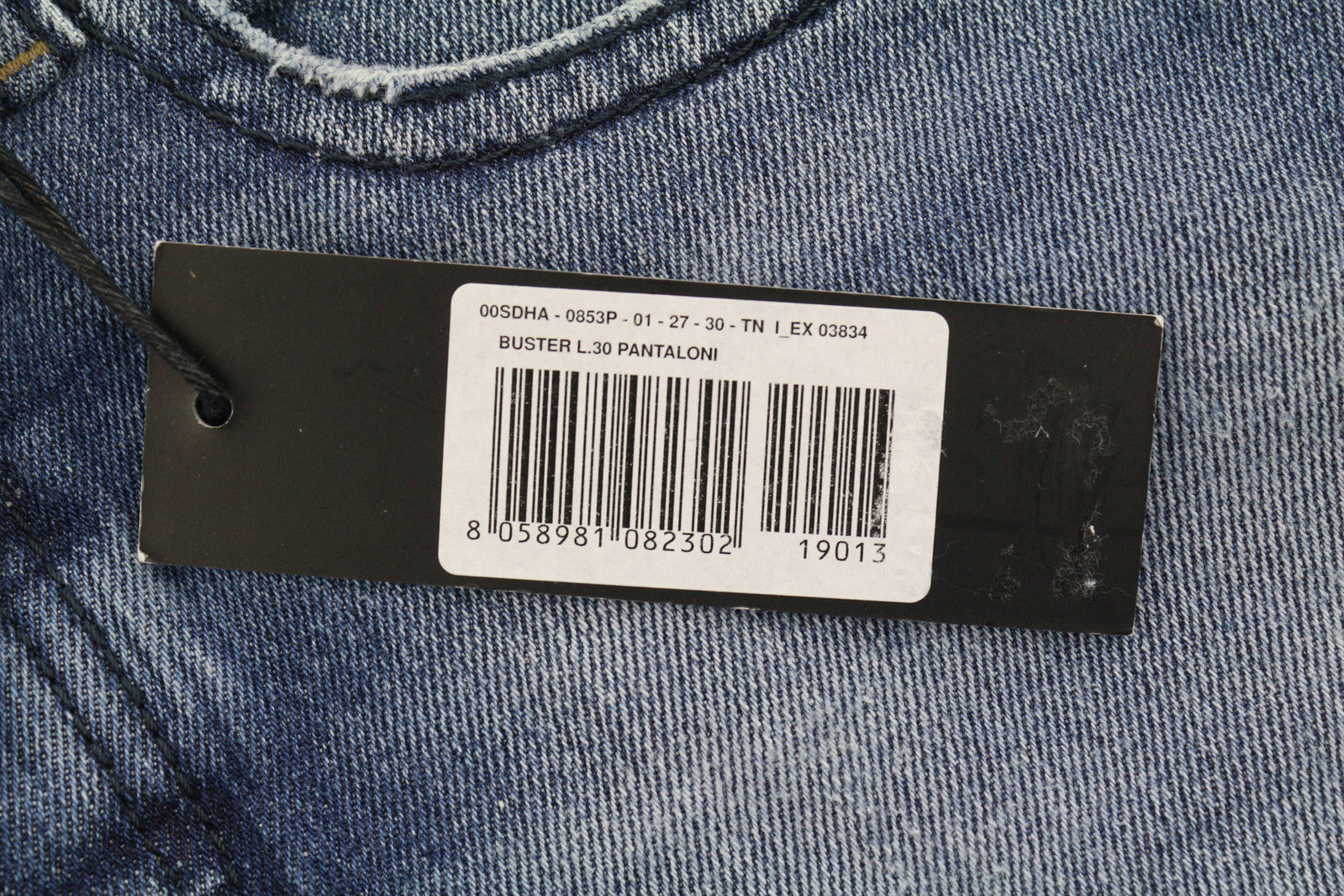 DIESEL Buster 0853P Men Jeans W27/L30 Regular Slim Tapered Stretch Washed Blue