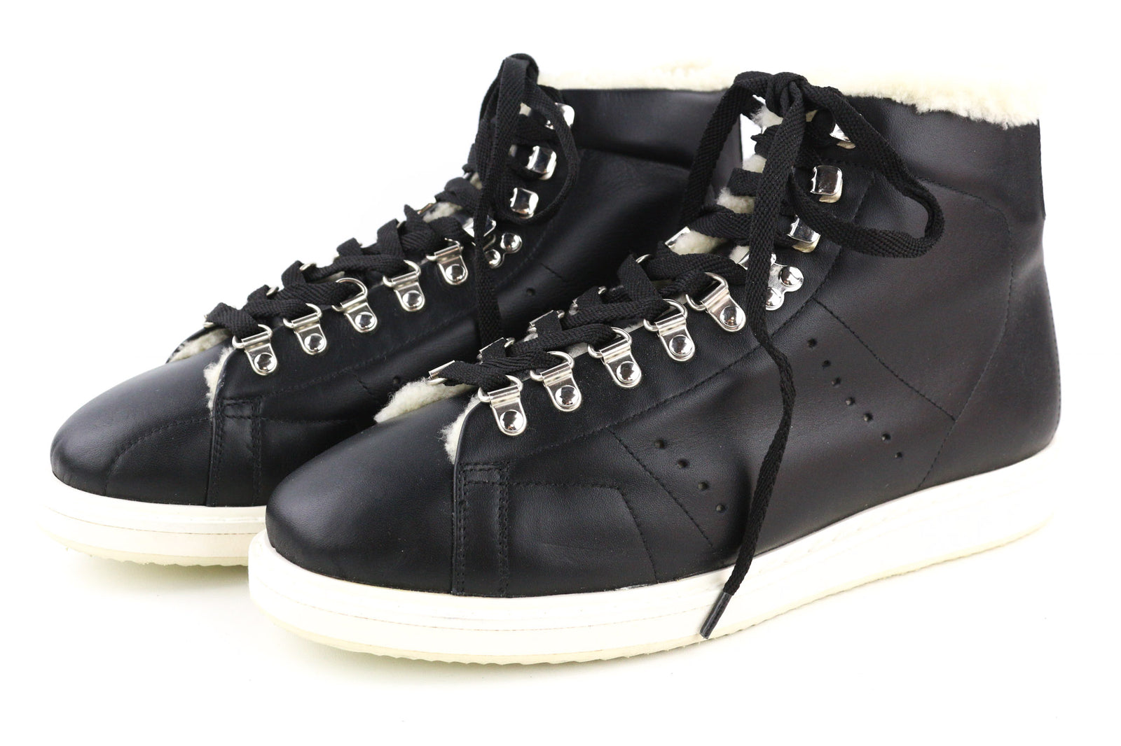 GOLDEN GOOSE GGDB/Stargame Men Sneakers EU43 UK9 Black Leather Ankle Top Winter