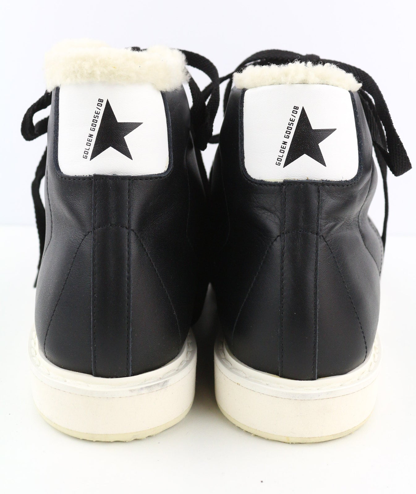 GOLDEN GOOSE GGDB/Stargame Men Sneakers EU43 UK9 Black Leather Ankle Top Winter
