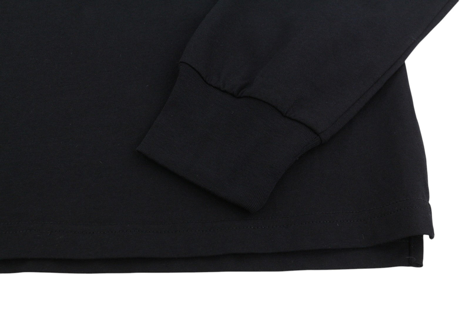 DIESEL T-Just-LS-Slits-B53 Men T-Shirt M Black Pullover Crew Collar Cotton Logo