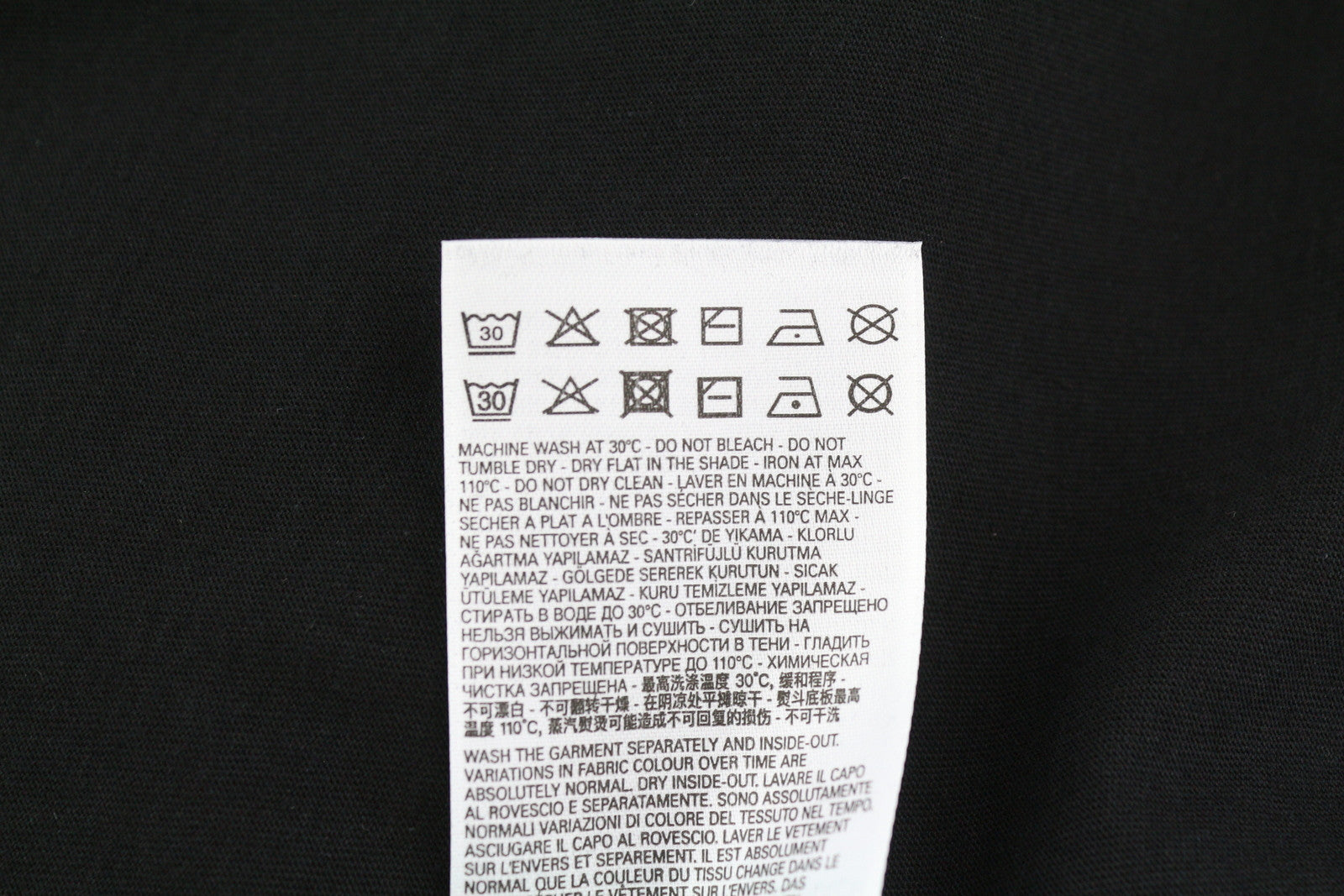 DIESEL T-Just-LS-Slits-B53 Men T-Shirt M Black Pullover Crew Collar Cotton Logo