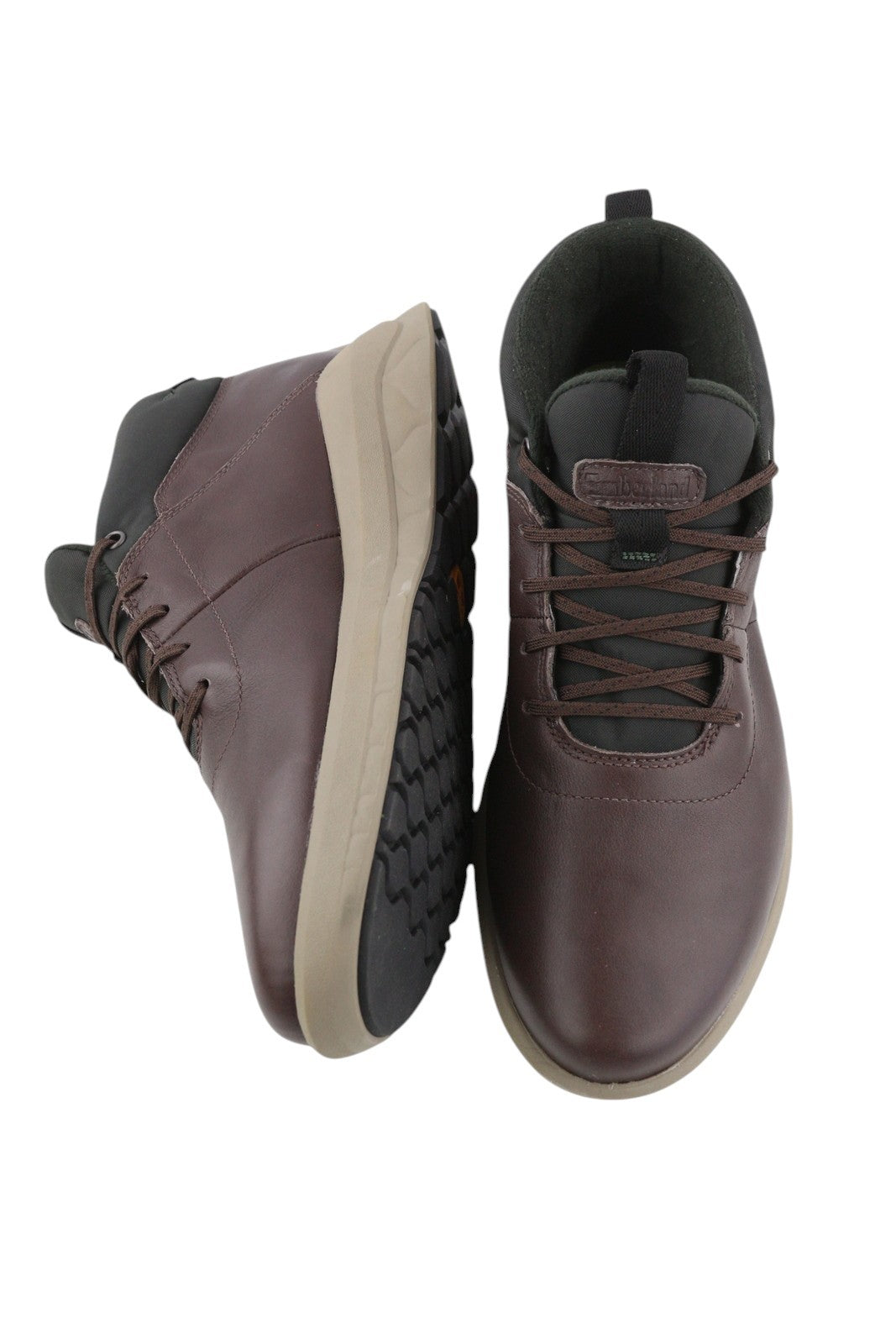 TIMBERLAND A44XB Men Shoes EU40/41 Brown Leather Lace Up Almond Toe Ankle