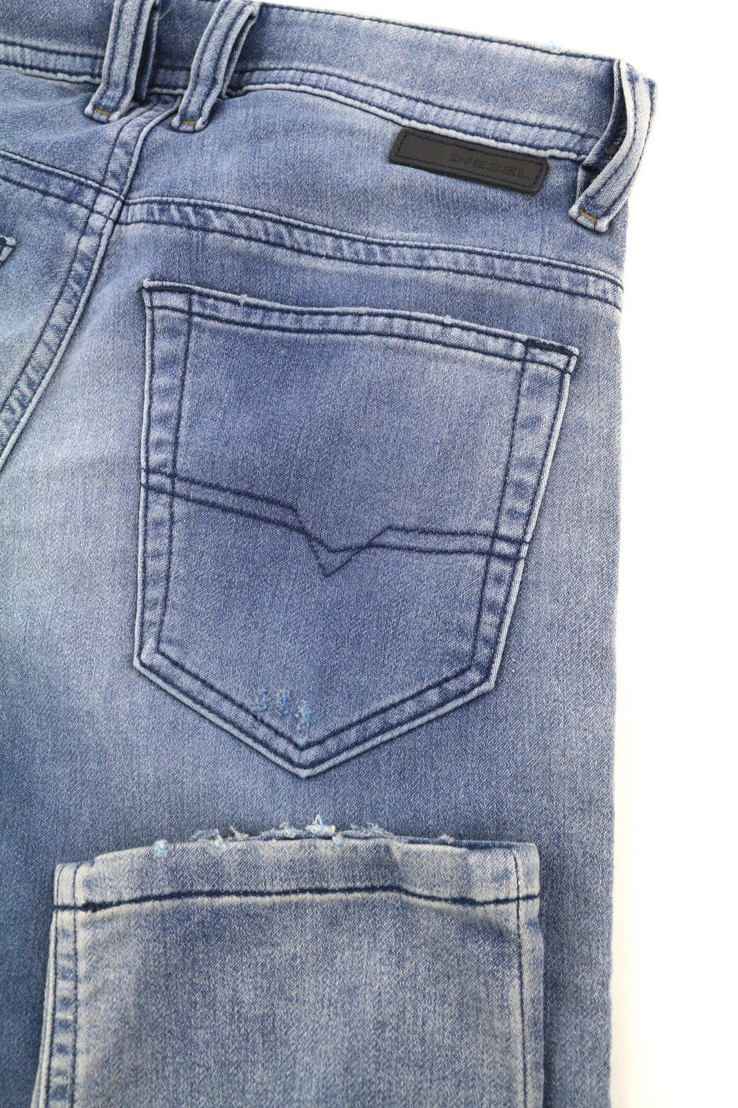 DIESEL Thommer CB-NE C69FC Men Jeans W28 Jogg Sweat Stretch Ripped Distress Blue