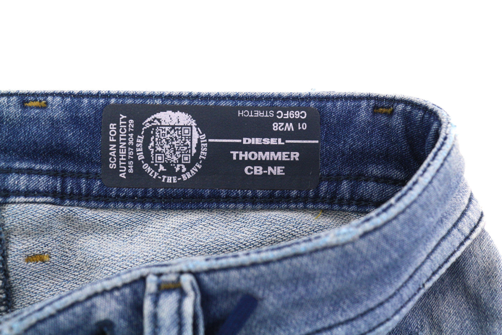 DIESEL Thommer CB-NE C69FC Men Jeans W28 Jogg Sweat Stretch Ripped Distress Blue