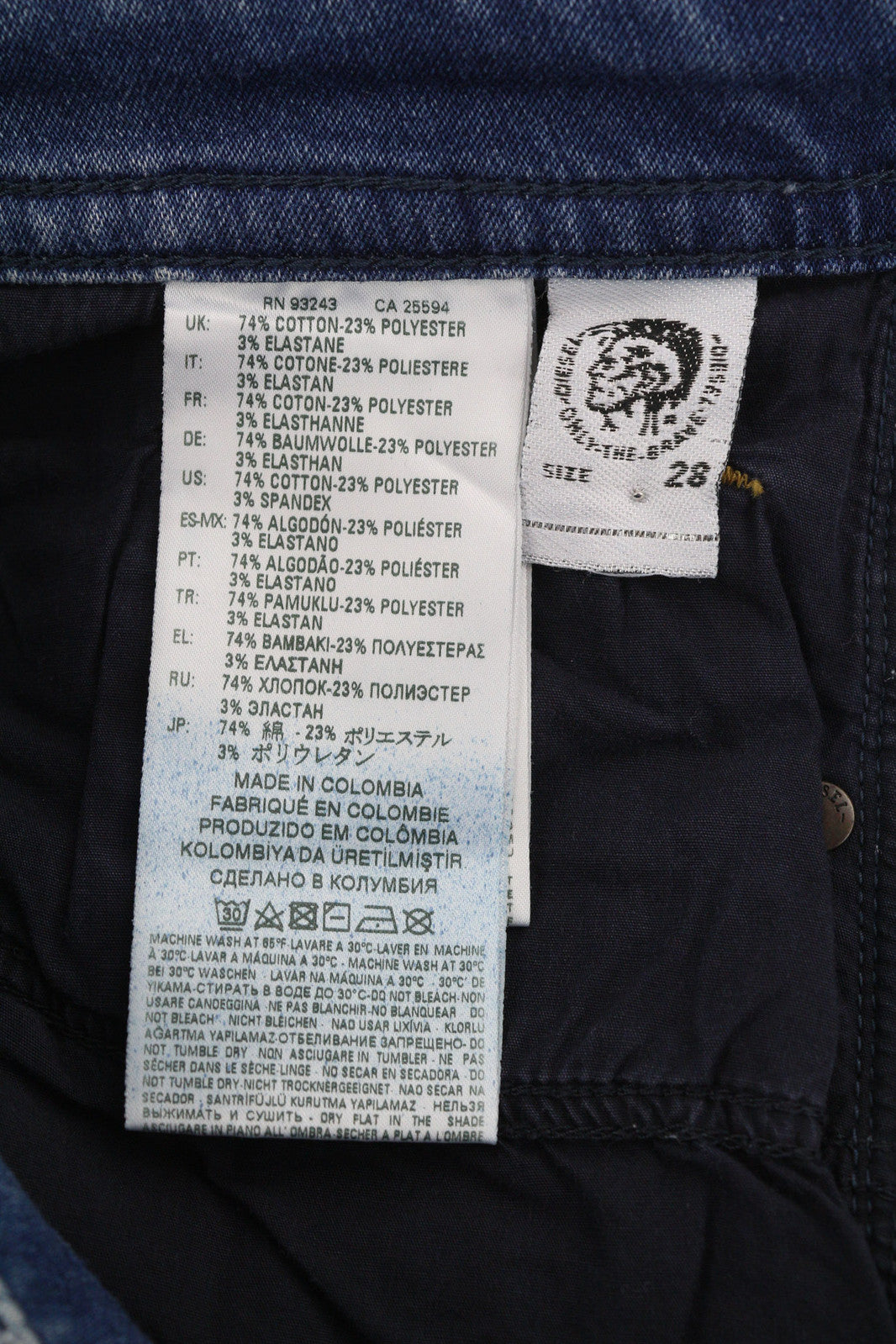 DIESEL Thommer CB-NE C69FC Men Jeans W28 Jogg Sweat Stretch Ripped Distress Blue