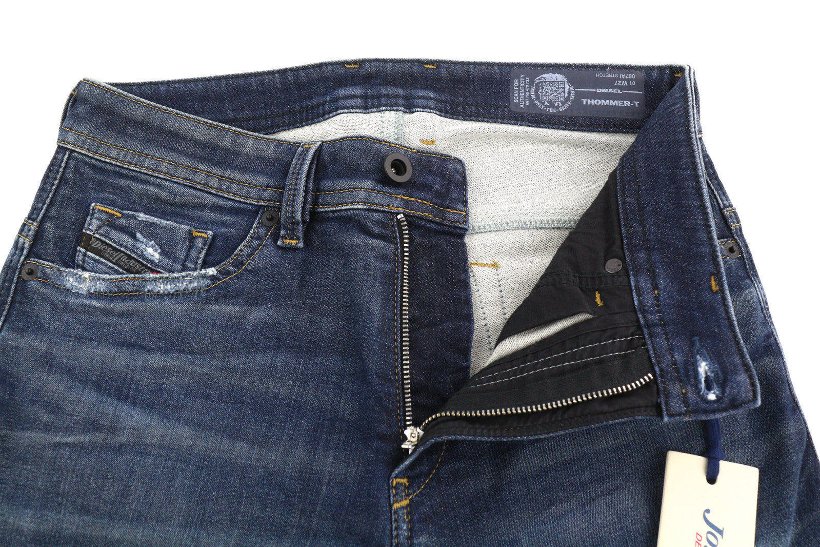 DIESEL Thommer-T 087AI Men Jeans W27 Jogg Sweat Stretch Distress Ripped Washed