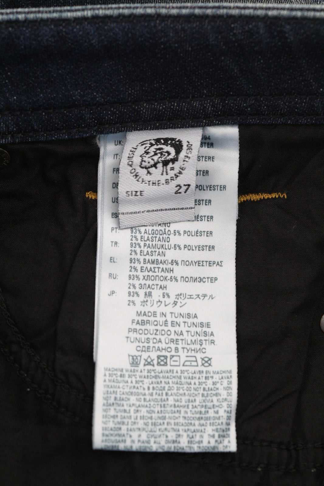 DIESEL Thommer-T 087AI Men Jeans W27 Jogg Sweat Stretch Distress Ripped Washed