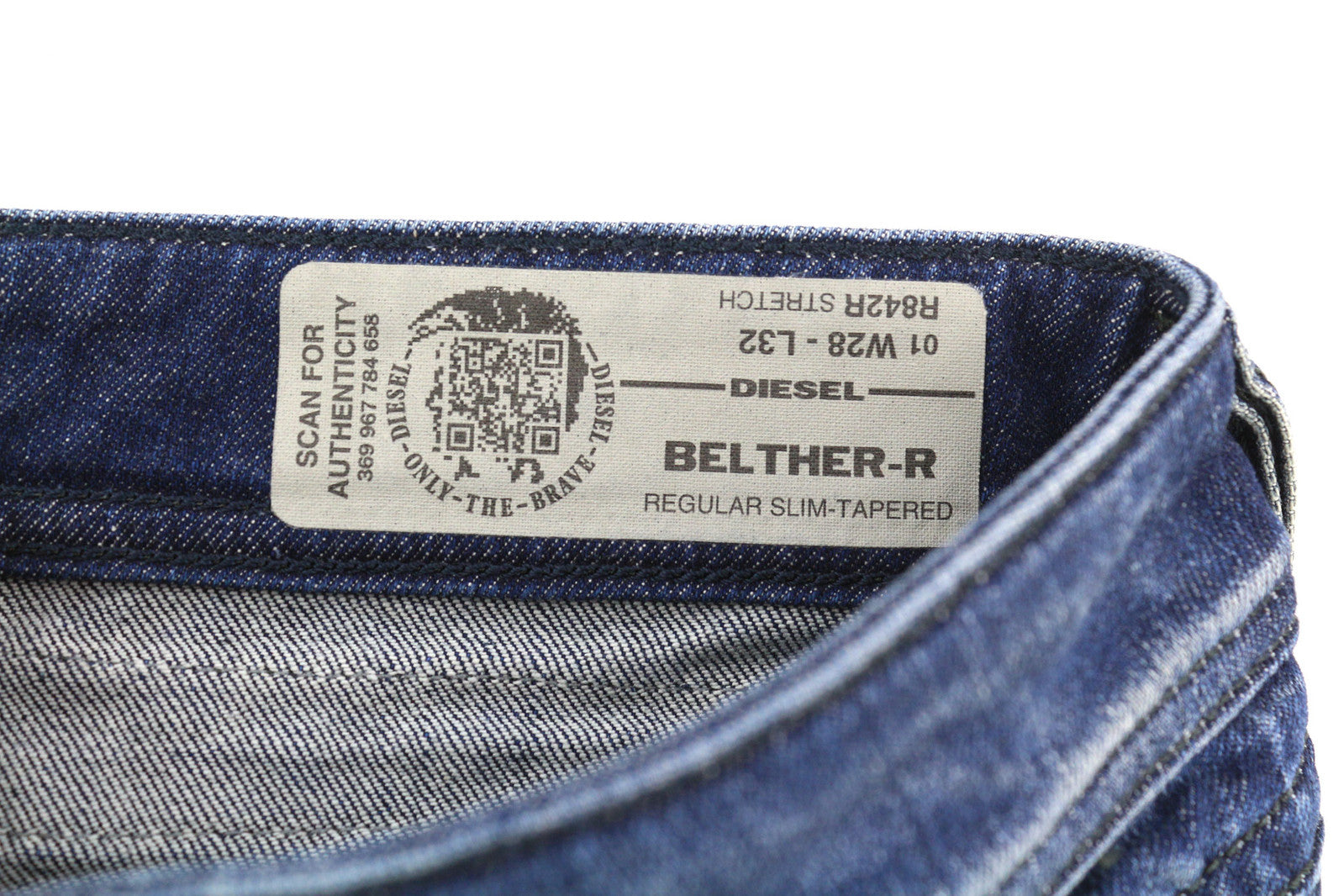 DIESEL Belther-R R842R Men Jeans W28/L32 Regular Slim Tapered Stretch Washed