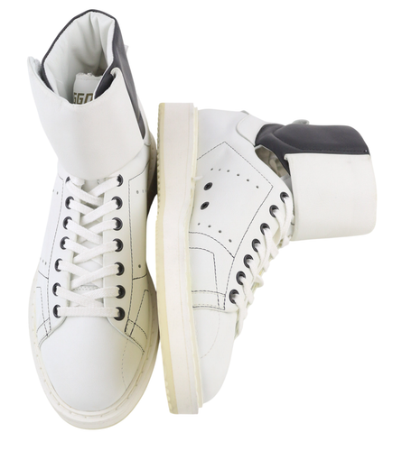 GOLDEN GOOSE Men Sneakers EU39 UK5 White Leather Ankle Top 102A4 Unisex Women