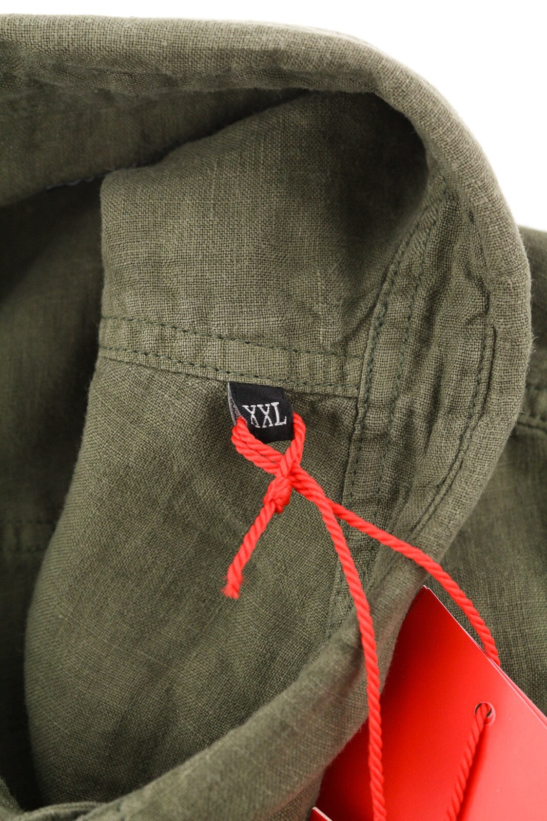 DIESEL S-East-Long-Lin Men Shirt 2XL Olive Green Linen Buttoned RRP€175