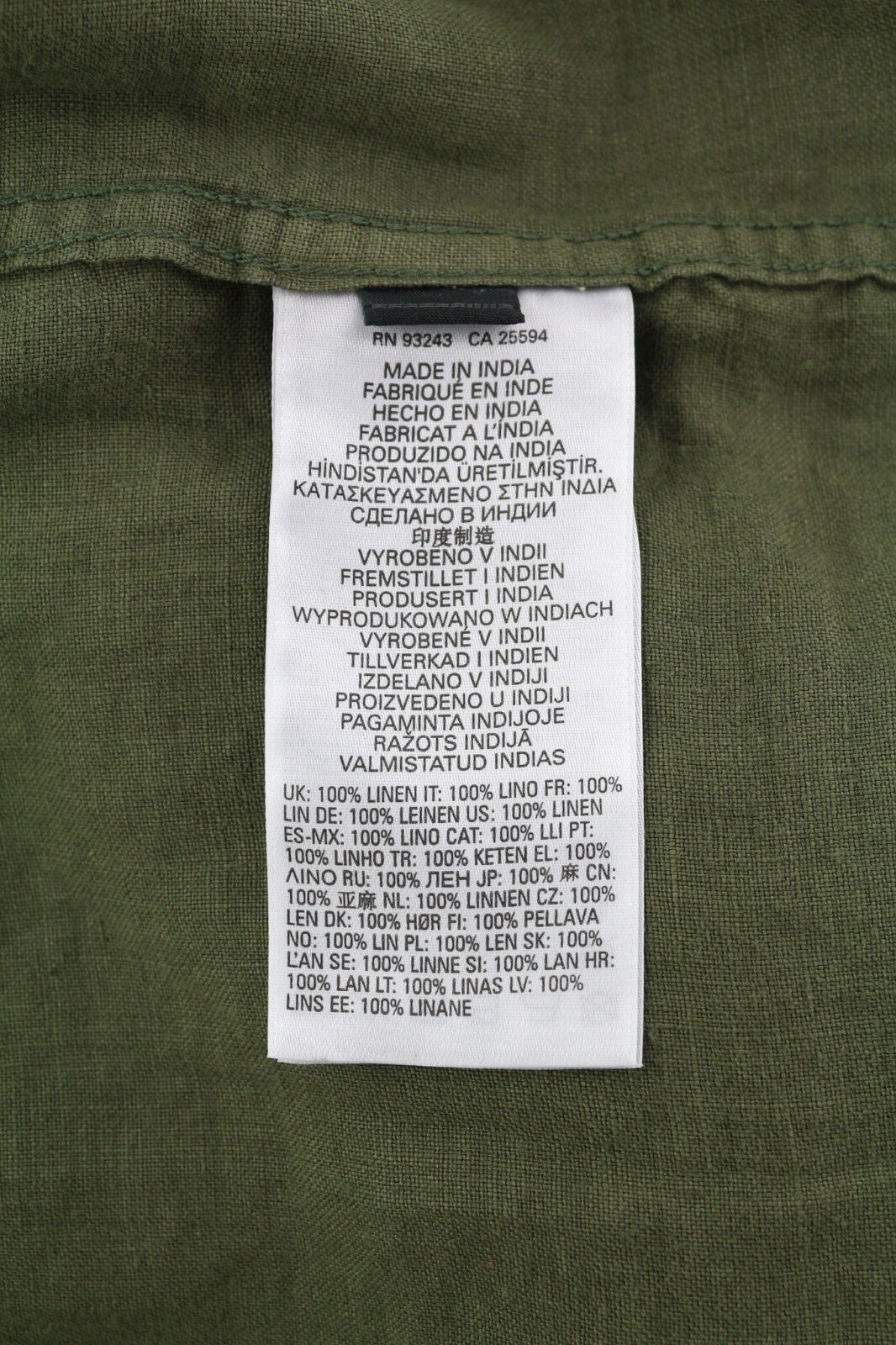 DIESEL S-East-Long-Lin Men Shirt 2XL Olive Green Linen Buttoned RRP€175