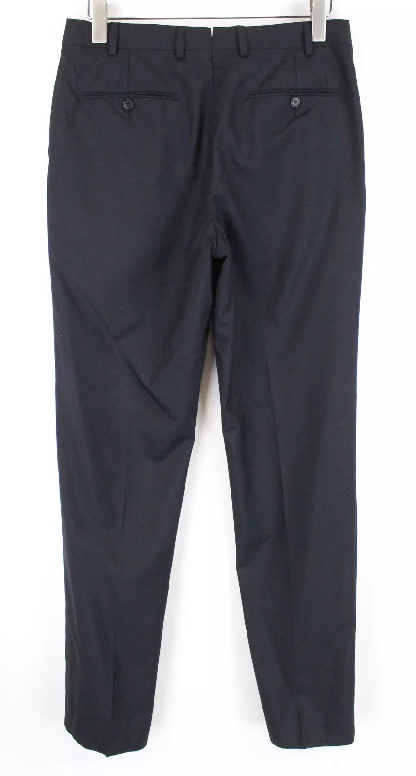 SUITSUPPLY Navy Wool Men Pants UK38R Sienna Pleated Classic Fit Lined