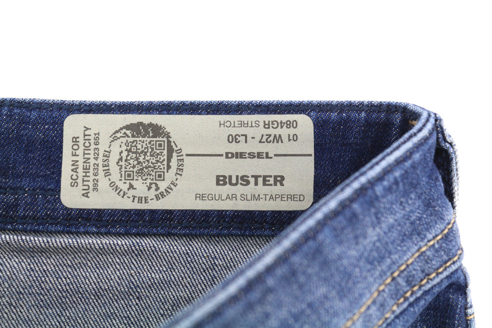 DIESEL Buster 084GR Men Jeans W27/L30 Regular Slim Tapered Stretch Washed Blue