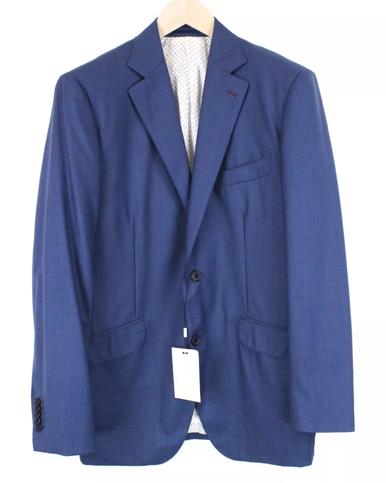 SUITSUPPLY Men Blazer UK44 Blue Lazio Wool Notch Lapel Lined Classic