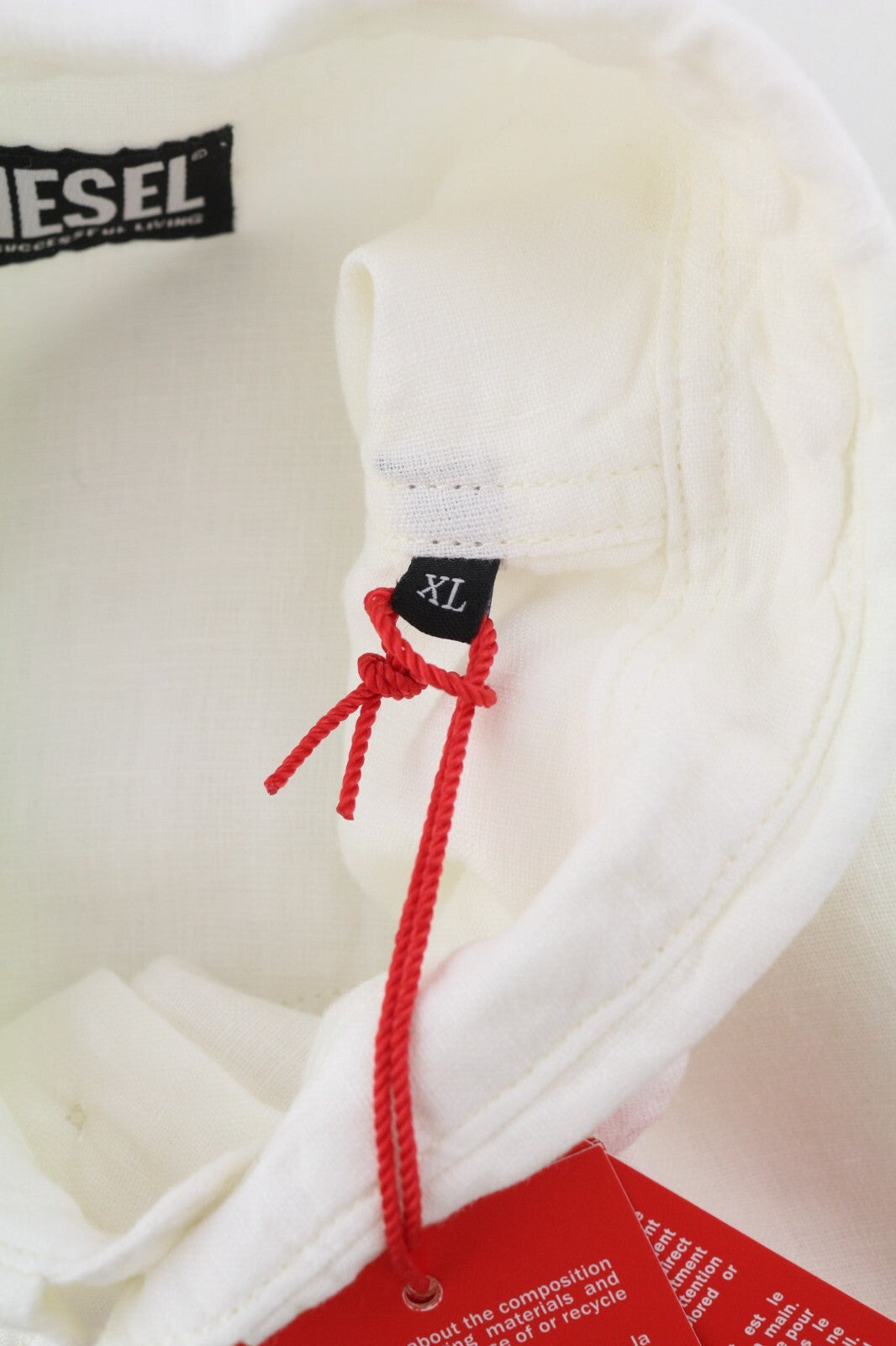 DIESEL S-East-Long-Lin Men Shirt XL Western Linen Buttoned Spread Neck RRP€175