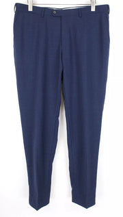 SUITSUPPLY Men Trousers UK44R Brescia Blue Wool Formal Fit Lined Pleats