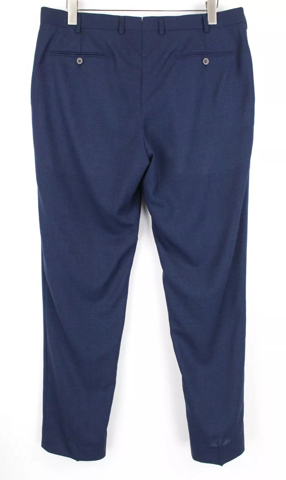 SUITSUPPLY Men Trousers UK44R Brescia Blue Wool Formal Fit Lined Pleats